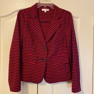 Kenar Red and Black Striped Blazer
